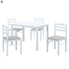  Étkezőgarnitúra 1+4, fehér/bézsesszürke, SOMIN bútor