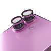 Etteri Apple iPhone 16 / 16 Plus-hoz kamera lencse védő üveg – 2 db pink színű készlet, karc- és ütésálló védelem, pontos illeszkedés a tiszta és éles fotók megőrzéséhez