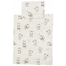 EU Bébi ágyneműhuzat garnitúra 70x90 cm, 30x40 cm - Drapp színű, zsiráfos babaágynemű, babapléd