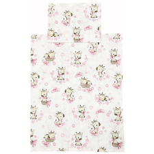 EU Bébi ágyneműhuzat garnitúra 70x90 cm, 30x40 cm - Rózsaszín színű, zsiráfos babaágynemű, babapléd