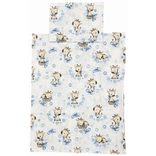 EU Gyerek ágyneműhuzat garnitúra 100x135 cm, 40x60 cm - Kék színű, zsiráfos babaágynemű, babapléd