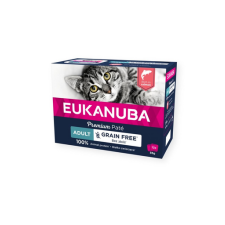 Eukanuba Grain Free Adult Lazacpástétom 12 x 85 g macskaeledel