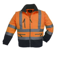 Euro Protection Fluo pulóver levehető ujjú narancs (HV narancs/sötétkék, XXL) láthatósági ruházat