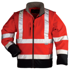 Euro Protection Fluo softshell 2/1 dzseki piros/fekete láthatósági ruházat
