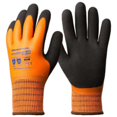 Euro Protection Kesztyű Eurowinter téli latex tenyér+csb réteg fekete/narancs 9
