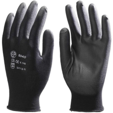 Euro Protection Kesztyű kötött tenyerén PU mártás (100%nylon) fekete 12