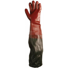 Euro Protection Kesztyű PVC 70cm-es vállig érő sav lúg olajálló gesztenyebarna 9