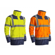 Euro Protection Védõkabát Keta jólláthatósági rejtett kapucni sárga/kék L