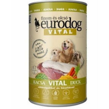 EURODOG EURO DOG VITAL kutyakonzerv kacsahússal 1240g kutyaeledel
