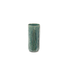 Eurofirany Rea kerámia váza Zöld/bézs 12x12x28 cm dekoráció