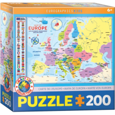 Eurographics 200 db-os puzzle - Map of Europe (6200-5374) puzzle, kirakós