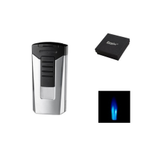 Eurojet Race dupla szúrólángos szivaros öngyújtó, króm és fekete színű öngyújtó