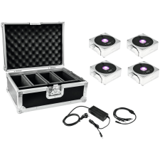 Eurolite Set 4x AKKU IP Flat Light 1 chrome + Case + Charger világítás