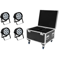 Eurolite Set 4x AKKU IP PAR 14 HCL QuickDMX + Case világítás
