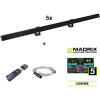 Eurolite Set 5x LED PR-100/32 Pixel DMX Rail bk + Madrix Software