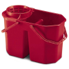 Euromop felmosóvödör, csavarókosárral, dupla, 15 literes, piros, 3001068.02