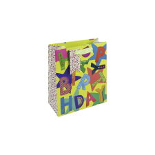 Eurowrap Ltd. Eurowrap ajándéktasak (21,5x25x10 cm) Happy Birthday, neon feliratos (5) ajándéktasak