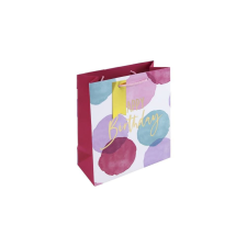 Eurowrap Ltd. Eurowrap ajándéktasak (21,5x25x10 cm) Happy Birthday, pink foltos (5) ajándéktasak