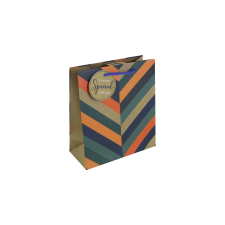 Eurowrap Ltd. Eurowrap ajándéktasak (21,5x25x10 cm) kék, narancs csíkos (5) ajándéktasak