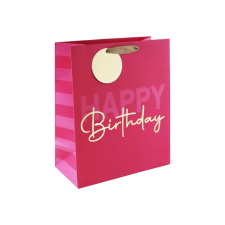 Eurowrap Ltd. Eurowrap ajándéktasak (26,5x33x14 cm) Happy Birthday, pink (5) ajándéktasak