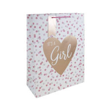 Eurowrap Ltd. Eurowrap ajándéktasak (33x45,5x15 cm) Baby, Its a girl, rózsaszín (5) ajándéktasak