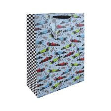 Eurowrap Ltd. Eurowrap ajándéktasak (33x45,5x15 cm) színes versenyautós (5) ajándéktasak