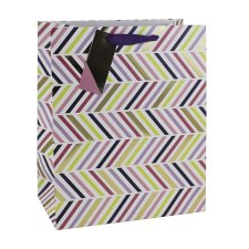 Eurowrap Ltd. Eurowrap ajándéktasak, színes vonalas (26,5x33x14 cm) 2022 ajándéktasak