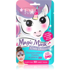 Eveline Cosmetics Magic Mask Cute Unicorn textil 3D mélytisztító arcmaszk arcpakolás, arcmaszk