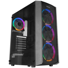 Everest FLAT MESH táp nélküli ablakos ház fekete (34762) számítógép ház