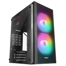 Everest Minion Mesh Peak Számítógépház - Fekete + 300W PSU (38860) számítógép ház