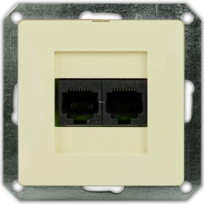 EverFlourish Hungary Kft. Dupla LAN/telefon aljzat RJ-45 keret nélkül, bézs (Opal) villanyszerelés