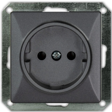 EverFlourish Hungary Kft. Egyes dugalj keret nélkül, földelt, grafit (Opal) villanyszerelés