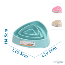  Evéslassító TÁL 20,5*18,5*4,5CM RÓZSASZÍN/BÉZS/KÉK kutyatál