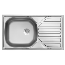EVIDO BASIC MINI rozsdamentes mosogató,egymedence csepegtetővel, 76x43,5 cm, 1 1/2lefolyógarnitúra mosogatótálca