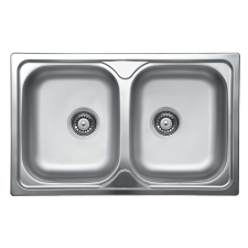 EVIDO EVIDO Typon 8 Compact rozsdamentes mosogató, kétmedencés, natúr mosogatótálca