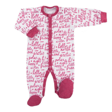 Ewa Eevi Pamut Ujjas Rugdalózó - Fehér / Rózsaszín Feliratos 68 rugdalózó