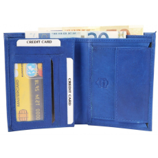  Excellanc uniszex pénztárca valódi bőrből, 12x9 cm, sötétkék II.