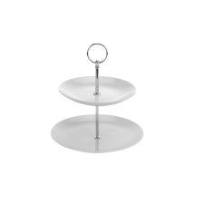 Excellent Houseware 2 szintes tálalóállvány Kiváló háztartási eszközök, porcelán, 21x25cm, fehér konyhai eszköz
