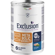 Exclusion Metabolic + Mobility Pork &amp; Fibres Canned 400 g kutyaeledel
