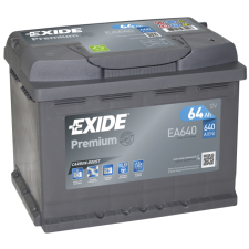 EXIDE Premium 12V 64Ah 640A jobb+ autó akkumulátor akku autó akkumulátor