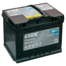 EXIDE Premium 12V 64Ah 640A jobb+ autó akkumulátor (EA640) autó akkumulátor