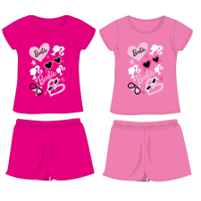 Exity kft Barbie pamut nyári együttes - póló-rövidnadrág szett - pink - 128 gyerek ruha szett