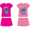 Exity kft Disney Stitch pamut nyári együttes - póló-rövidnadrág szett - pink - 104