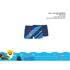 ExityKft. Baby shark baba fürdő boxer kisfiúknak - sötétkék - 80