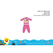 ExityKft. Baby Shark baba pizsama - jersey pamut pizsama - sötétrózsaszín - 80 hálózsák, pizsama
