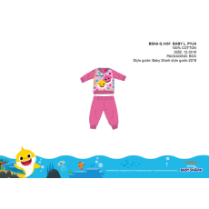 ExityKft. Baby Shark baba pizsama - jersey pamut pizsama - sötétrózsaszín - 98