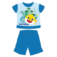 ExityKft. Baby Shark nyári rövid ujjú baba pizsama - pamut jersey pizsama - középkék - 92