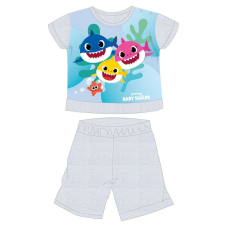 ExityKft. Baby Shark nyári rövid ujjú baba pizsama - pamut jersey pizsama - szürke - 86 gyerek hálóing, pizsama