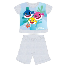 ExityKft. Baby Shark nyári rövid ujjú baba pizsama - pamut jersey pizsama - szürke - 92