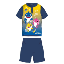 ExityKft. Baby Shark nyári rövid ujjú gyerek pizsama - pamut jersey pizsama - sötétkék - 104 gyerek hálóing, pizsama